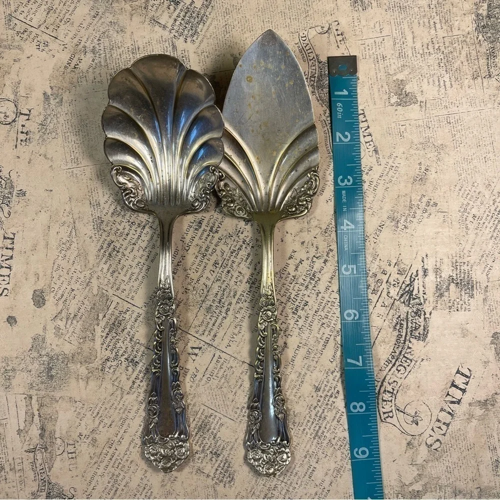 Royal Plate Co. Solid Serving Spoon and Cake Serving 1905 